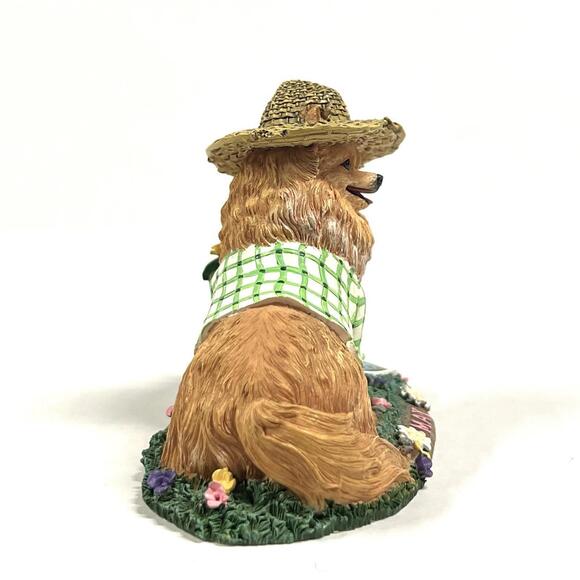 Danbury Mint Pomeranian Perpetual Calendar May Dog Figurine Flowers Gardening - Picture 4 of 7